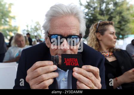 KIEV, UKRAINE - 13 SEPTEMBRE 2024 - L'acteur américain Michael Douglas assiste à la plate-forme culturelle ouverte à l'Ukraine à Sainte Sophie de Kiev, capitale de l'Ukraine. Banque D'Images