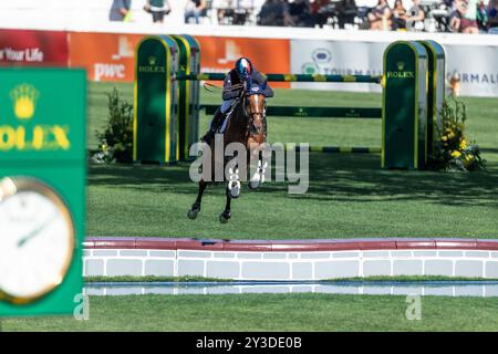 Calgary, Canada - 7 septembre 2024. Olivier Robert, de France, pilote Iglesisa DV, participe à la Coupe des Nations BMO lors du CSIO Spruce Meadows - Master Banque D'Images