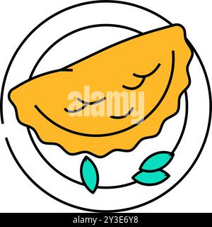 calzone pizza italien cuisine illustration de couleur d'icône Illustration de Vecteur