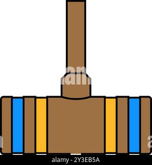 illustration de couleur d'icône de jeu de croquet de maillet Illustration de Vecteur