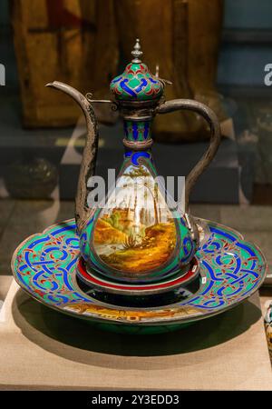 Egypte, aéroport du Caire, objets exposés au Musée du terminal 2 : chefs-d'œuvre de la famille Mohamed Ali Pacha. Banque D'Images