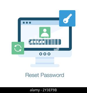 Obtenez cette icône étonnante de réinitialisation de mot de passe dans un style plat tendance Illustration de Vecteur