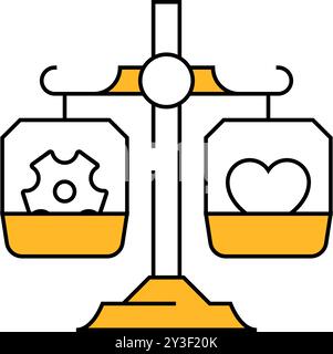 illustration couleur de l'icône équilibre entre les tâches professionnelles et personnelles Illustration de Vecteur