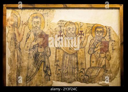 Égypte, Vieux Caire, objets exposés au Musée copte. Banque D'Images