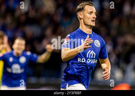 Den Bosch, pays-Bas. 13 septembre 2024. 'S-HERTOGENBOSCH, 13-09-2024, Stadion de Vliert, stade du FC Den Bosch, Néerlandais Keukenkampioen Divisie saison 2024/2025. Den Bosch - ADO Den Haag. Den Bosch joueur Torles Knoll célébrant pendant le jeu Den Bosch - ADO. Crédit : Pro Shots/Alamy Live News Banque D'Images