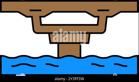 illustration de couleur d'icône de pont de poutre de boîte Illustration de Vecteur