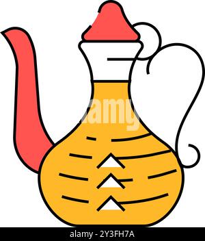 illustration de couleur d'icône de carafe arabe Illustration de Vecteur