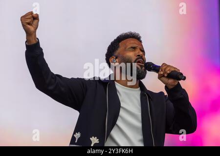 Craig David joue à BBC Radio 2 dans le parc, Preston. Banque D'Images