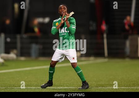 Rotterdam, pays-Bas. 13 septembre 2024. ROTTERDAM, PAYS-BAS - 13 SEPTEMBRE : Arthur Zagre de l'Excelsior Rotterdam Gestures lors du match néerlandais Keuken Kampioen Divisie entre l'Excelsior Rotterdam et Telstar au Van Donge & de Roo Stadion le 13 septembre 2024 à Rotterdam, pays-Bas. (Photo de Hans van der Valk/Orange Pictures) crédit : Orange pics BV/Alamy Live News Banque D'Images