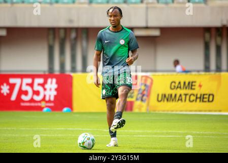 UYO, NIGERIA - SEPTEMBRE 07 : Onyemaechi Bruno du Nigeria lors du match de qualification de la Coupe d'Afrique des Nations {AFCON} 2025 entre le Nigeria et le Bénin Re Banque D'Images