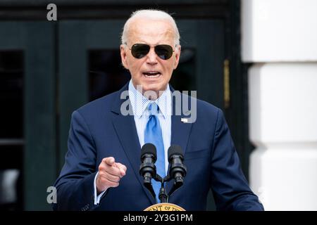 Washington, District de Columbia, États-Unis. 13 septembre 2024. Le président JOE BIDEN s'exprimant lors d'un événement honorant l'excellence des noirs sur la pelouse sud de la Maison Blanche à Washington, DC (image crédit : © Michael Brochstein/ZUMA Press Wire) USAGE ÉDITORIAL SEULEMENT! Non destiné à UN USAGE commercial ! Banque D'Images