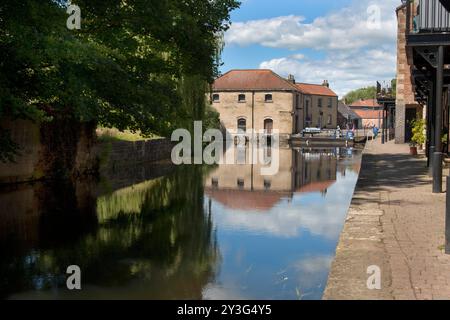 Ripon canal Basin, River URE, Ripon, North Yorkshire, Angleterre Banque D'Images