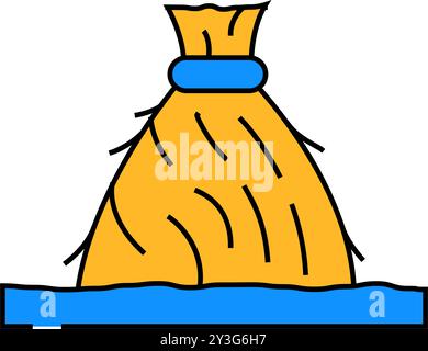 grandes épis de gerbe d'icône de récolte de blé illustration de couleur Illustration de Vecteur