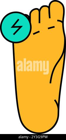 illustration de couleur de l'icône douleur d'orteil Illustration de Vecteur