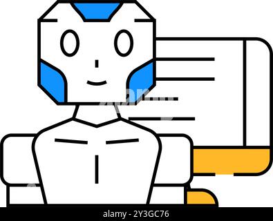 illustration couleur de l'icône robot chat bot Illustration de Vecteur