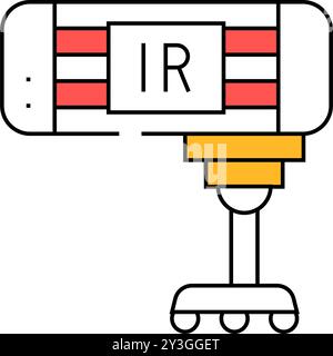 illustration couleur de l'icône de l'équipement d'ondes infrarouges Illustration de Vecteur