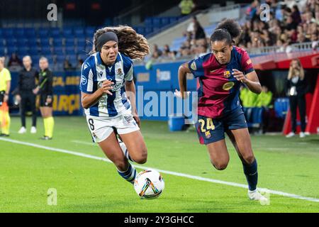 Match de football de la ligaF entre le FC Barcelone et la Real Sociedad le 13 septembre au stade Johan Cruyff de Barcelone, Espagne Banque D'Images