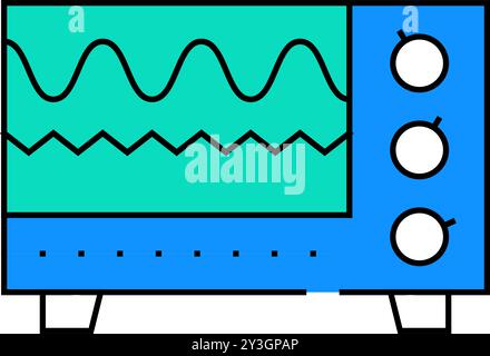 illustration couleur de l'icône de vérification des ondes électromagnétiques de l'équipement Illustration de Vecteur