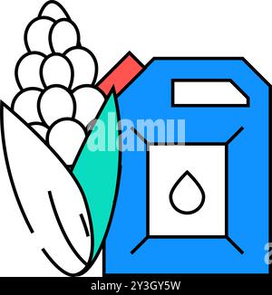 illustration de couleur d'icône naturelle des biocarburants Illustration de Vecteur