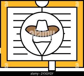 illustration en couleur de l'icône de la littérature occidentale Illustration de Vecteur