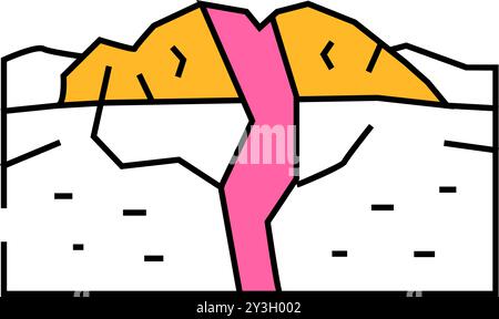 illustration en couleur de l'icône du volcan bouclier Illustration de Vecteur