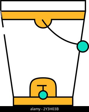 illustration en couleur de l'icône du godet de compostage Illustration de Vecteur