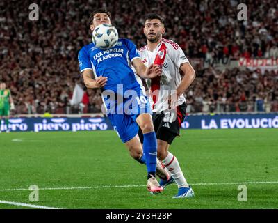 Fin du match. River gagne contre l'Atletico Tucuman 4-1. La prochaine date affrontera Boca Juniors dans une nouvelle édition du Super Clasico argentin. Buts de Gonzalez pires, Borja, Colidio et Meza. Club Atletico River plate fait face à l'Atletico Tucumán au stade Mas Monumental de Núñez, Buenos Aires. La date 14 de la Ligue de football professionnel AFA se poursuit après la date FIFA des qualifications sud-américaines de la Coupe du monde 2026. @Facamorales à usage éditorial exclusif crédit : Facundo Morales/Alamy Live News Banque D'Images