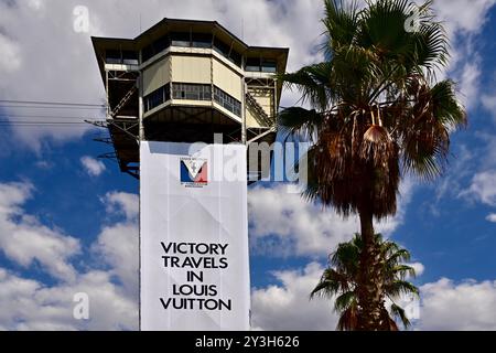 Les vues depuis le tramway aérien de Port Vell lors de la Louis Vuitton 37th America’s Cup Yacht Racing Regatta…2024, Barcelone Espagne. Banque D'Images