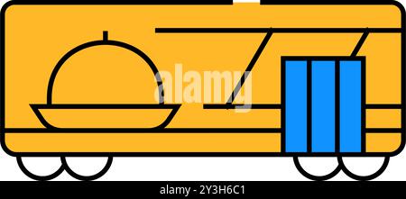 illustration en couleur de l'icône de restaurant de wagon Illustration de Vecteur