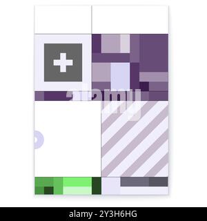 Cette affiche présente un design géométrique abstrait vivant et énergique avec des motifs colorés Illustration de Vecteur