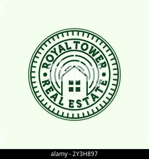 Premium Real Estate Modern logo illustration Design. Design exclusif et minimaliste du logo de l'appartement. Logo Creative House Illustration de Vecteur