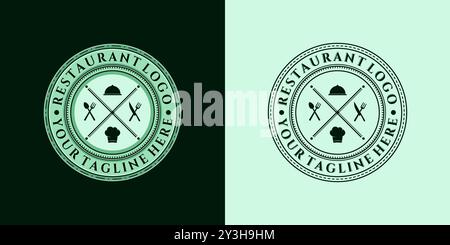 Restaurant ou Cafe Line Art Modern logo illustration vectorielle Design. Logo exclusif au restaurant ou au café. Concept de logo Modern Vintage reastaurant. Illustration de Vecteur