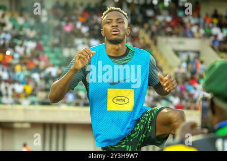 UYO, NIGERIA - SEPTEMBRE 07 : Victor Osimhen du Nigeria lors du match de qualification de la Coupe d'Afrique des Nations {AFCON} 2025 entre le Nigeria et le Bénin Repu Banque D'Images