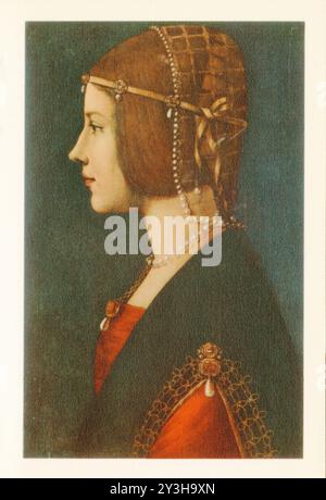 PORTRAIT D'UNE DAME. OEUVRE DE AMBROGIO DE PREDIS AVEC DES RETOUCHES DE LA BOUCHE DE LEONARDO DA VINCI. BOIS. 51 CM X 34 CM Banque D'Images