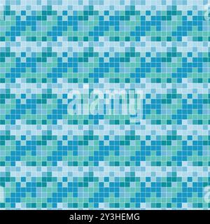 Carrés abstraits fond bleu clair géométrique avec espace de copie. Motif de pixels Illustration de Vecteur
