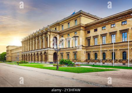 Lever de soleil à Munich - résidence royale palais de Bavière, personne - Residenz Banque D'Images