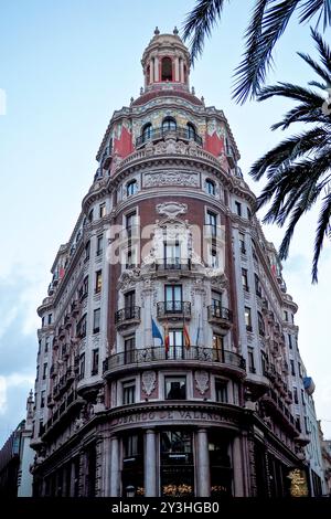 Valencia, Espagne. Architecture dans le centre-ville. Banco de Valencia. Pour usage éditorial uniquement. 04 septembre 2018 Banque D'Images