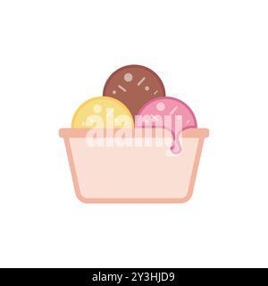 Bol de cuillères à crème glacée illustration vectorielle Illustration de Vecteur