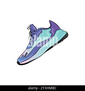 Illustration vectorielle colorée de chaussure de course Illustration de Vecteur