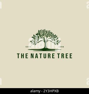 Conception de logo d'art au trait minimaliste d'arbre de la nature. Illustration vectorielle de logo d'arbre créatif Illustration de Vecteur