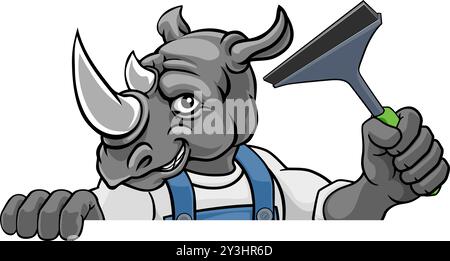 Raclette de maintien Rhino car ou Window Cleaner Illustration de Vecteur