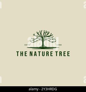 Conception de logo d'art au trait minimaliste d'arbre de la nature. Illustration vectorielle de logo d'arbre créatif Illustration de Vecteur