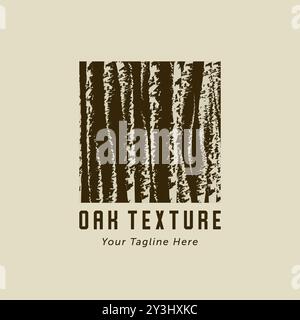 Illustration de conception de texture d'écorce en bois de chêne. Design de logo de texture bois vintage Illustration de Vecteur
