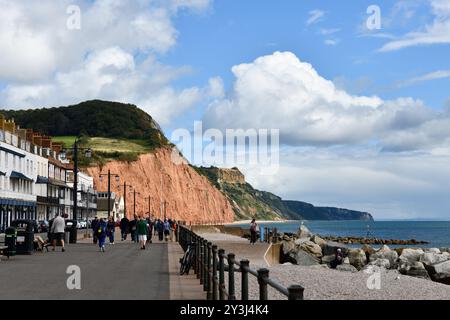 Front de mer à Sidmouth Devon Angleterre Banque D'Images