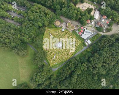 Labyrinthe, labyrinthe, jardin botanique géométrique. Banque D'Images