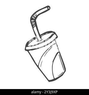 illustration d'esquisse vectorielle - tasse en plastique Illustration de Vecteur