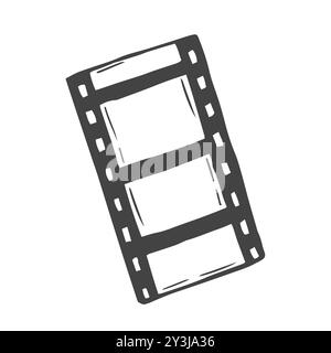 Cadre de bande de film vide style doodle dessiné à la main, vecteur. Arrière-plan du film. Illustration de Vecteur