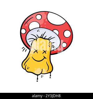 Saisissez cette icône étonnante de champignon dans le style d'art graffiti, prêt à utiliser vecteur Illustration de Vecteur