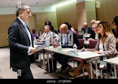 Roma, Italie. 14 septembre 2024. Il Presidente dell'Associazione Nazionale Magistrati ANM Giuseppe Santalucia durante i lavori del Comitato direttivo centrale dell'ANM. Roma, Sabato 14 Settembre 2024 (foto Mauro Scrobogna /LaPresse) le Président de l'Association nationale des magistrats ANM Giuseppe Santalucia pendant les travaux du Comité directeur central de l'ANM. Rome, samedi 14 septembre 2024 (photo de Mauro Scrobogna/LaPresse) crédit : LaPresse/Alamy Live News Banque D'Images