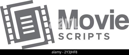 SCRIPTS DE FILM minimalistes conception de logo de cinéma de film Illustration de Vecteur